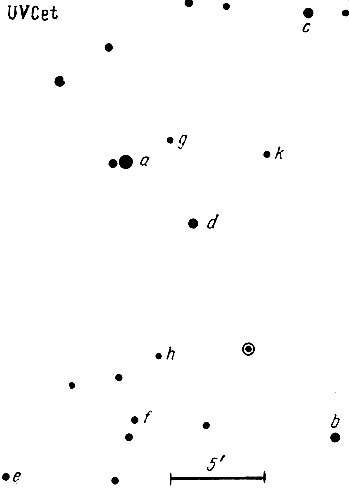 Рис. 47. Окрестности звезды UV Кита